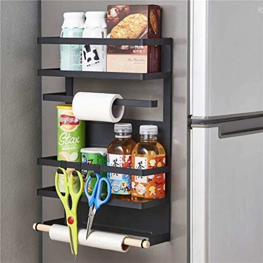 Magnetic Refrigerator Side Shelf - Multifuctional Kitchen Organizer Rack