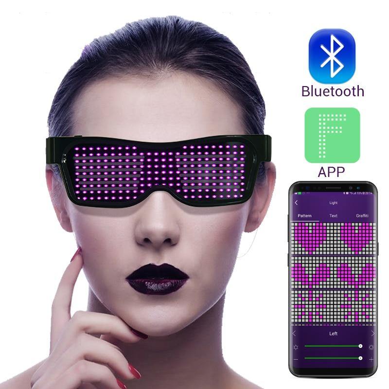 Magic Bluetooth Led Party Glasses - led light expression glasses  