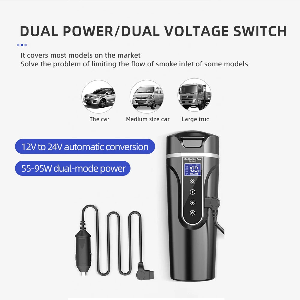 Portable LCD Car Heating Cup (450 ml)