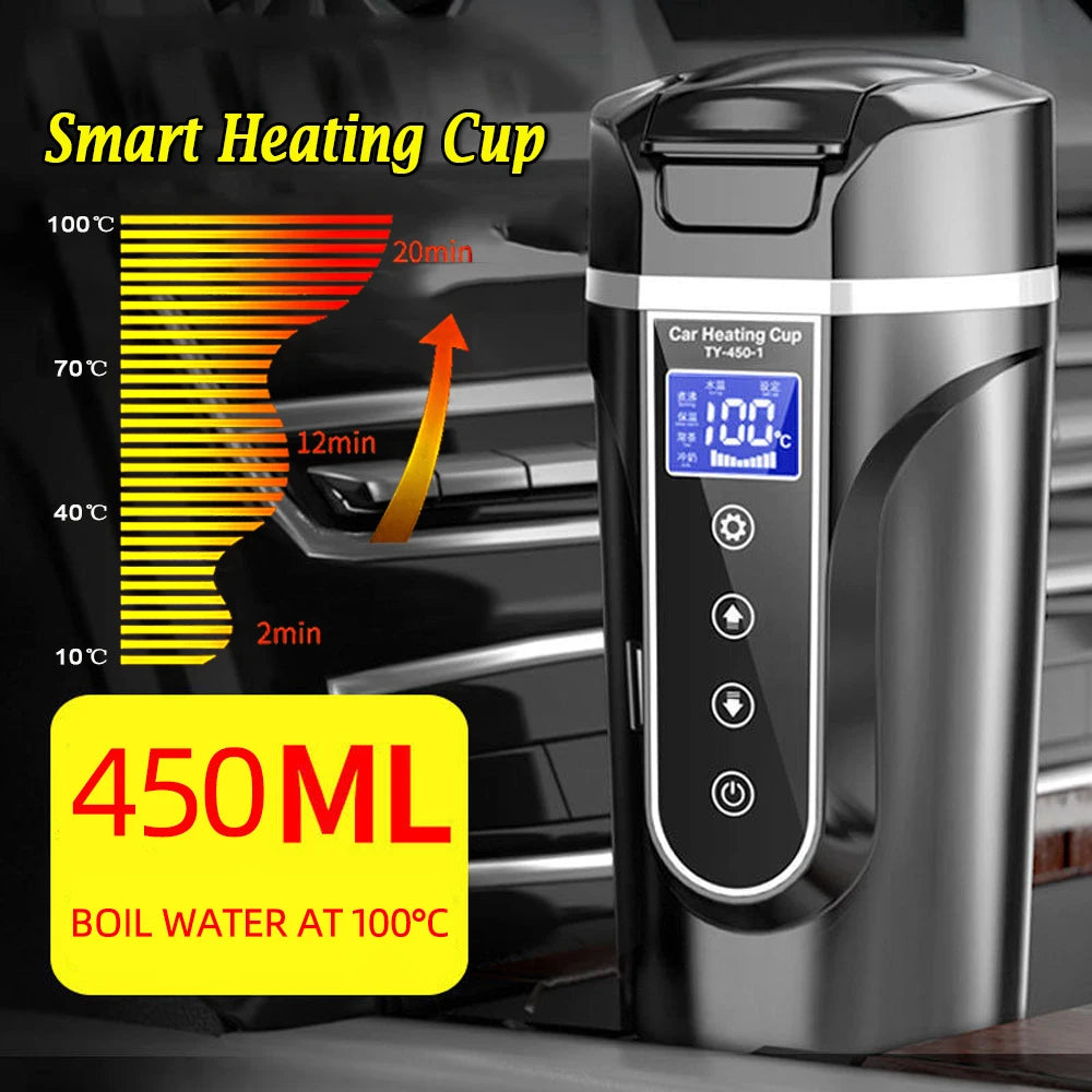 Portable LCD Car Heating Cup (450 ml)