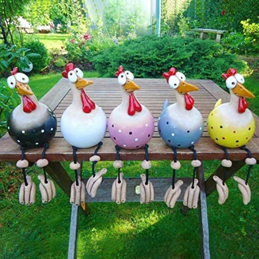 Cute Funky Chicken Statues for the Garden or your country kitchen