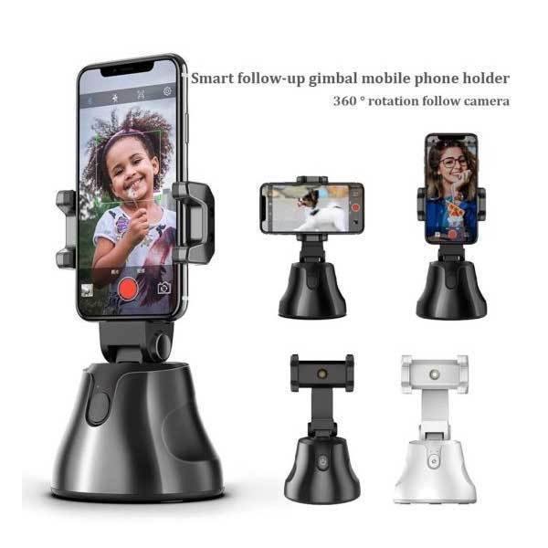 Face Tracking Phone Holder & 360° Auto Rotation Camera