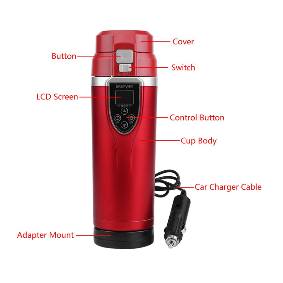 Car Heating Cup Electric Kettle Thermos (350ml)