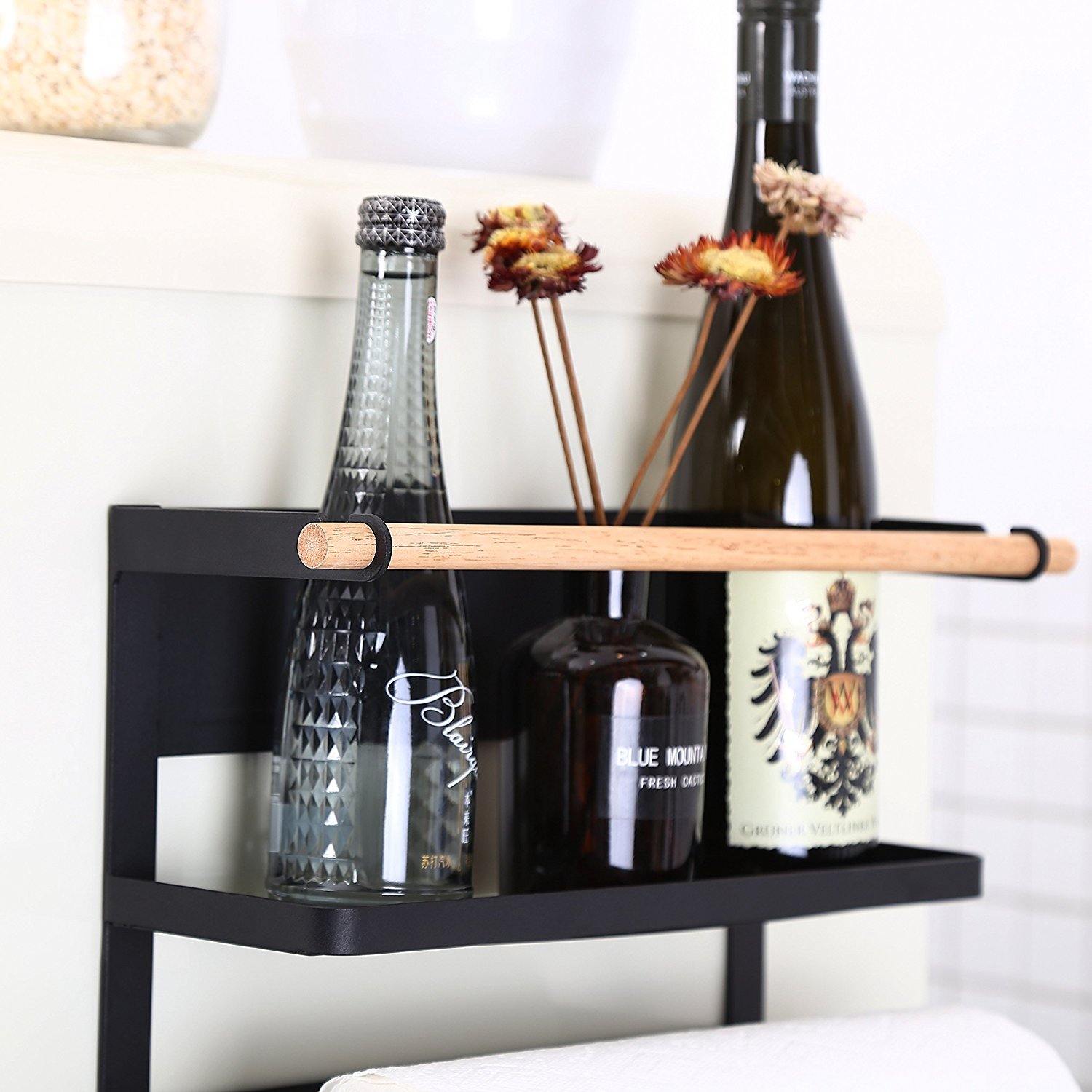 Wall-mounted magnetic kitchen side shelf