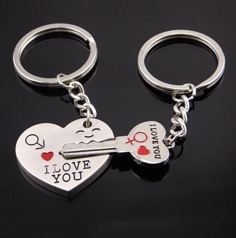 "Key to My Heart" Lovers Keychain Set