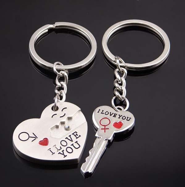 "Key to My Heart" Lovers Keychain Set